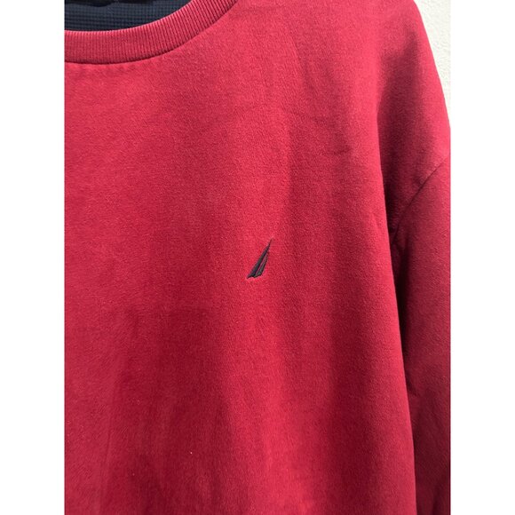 Nautica Mens Red Crewneck Pullover Sweatshirt Sz XL - Picture 4 of 8